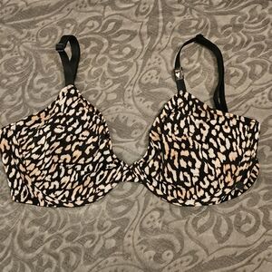 NWT Victoria's Secret Unlined Plunge Demi Bra Size 38DD Leopard Print